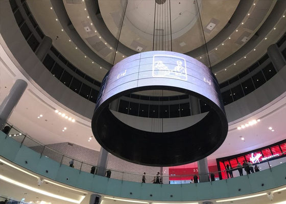 সম্পূর্ণ রঙের নমনীয় LED ভিডিও প্রদর্শন, P1.56 P1.785 P2 P2.5 সিলিন্ডার নমনীয় LED স্ক্রীন