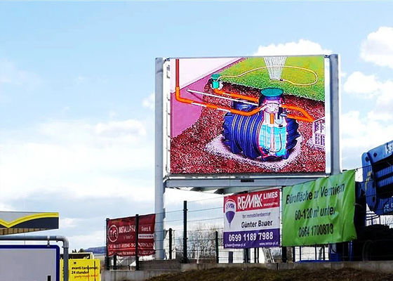 আউটডোর P10mm ফিক্সড ইন্সটলেশন 800x1200mm ওয়াটারপ্রুফ অ্যালুমিনিয়াম ক্যাবিনেট LED ডিসপ্লে বাইরের রাস্তার LED ডিসপ্লের জন্য