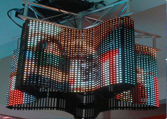 প্রোগ্রামেবল পি 4 নমনীয় এলইডি কার্টেন সম্পূর্ণ রঙের হাই ডেফিনিশন ভিডিও স্ক্রিন প্রদর্শন করুন