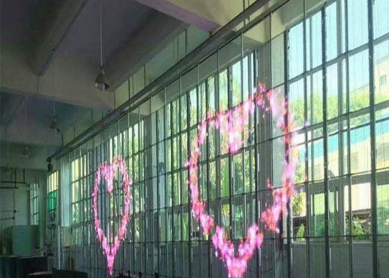 পি 15 স্বচ্ছ LED ডিসপ্লে সাফ ফুল রঙ এসএমডি 3528 শক্তি সঞ্চয় 65746 ডস / বর্গমিটার