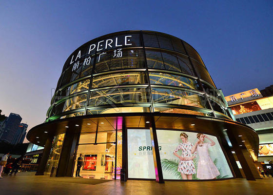 উচ্চ উজ্জ্বলতা স্বচ্ছ LED ডিসপ্লে ভিডিও ওয়াল 10 মিমি পিক্সেল পিচ 5000রাতs