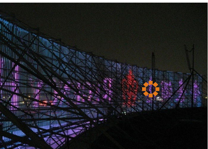 বড় ভাড়া ট্রান্সপারেন্ট এলইডি ডিসপ্লে নরম আল্ট্রা মাইনাস গ্লাসের নেতৃত্বে স্ক্রিন পি 12 সম্পূর্ণ রঙ